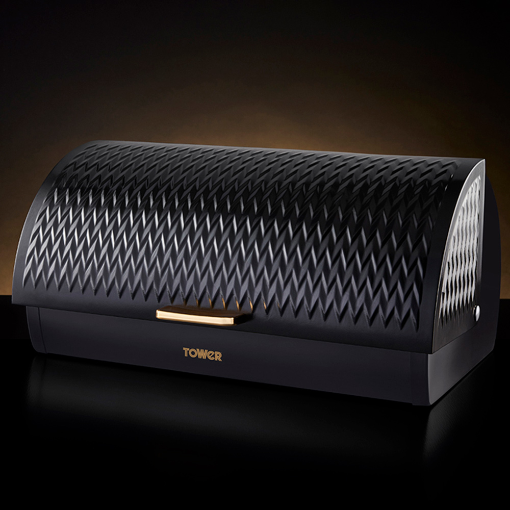 Tower Empire Black Roll Top Bread Bin Image 6