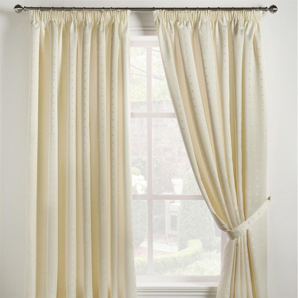 Alan Symonds Madison Cream Taped Top Curtains 168 x 183cm Image 2