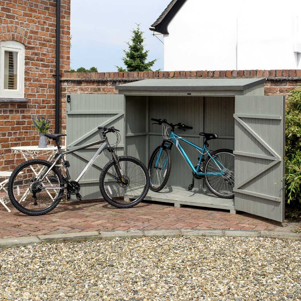 Rowlinson Heritage 5 x 6ft Double Door Dark Trim Bike Shed Image 3