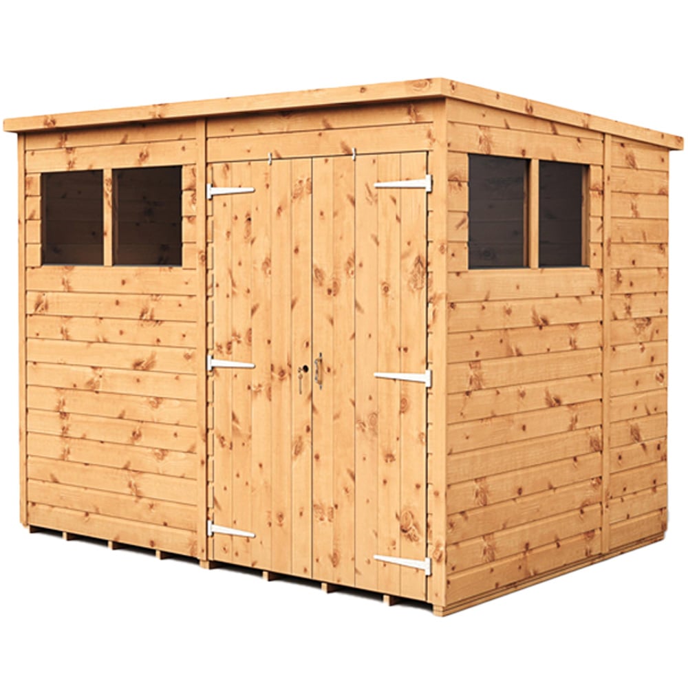 Empire Sheds 8 x 6ft Double Door Tongue and Groove Wooden Pent Garden Shed Image 1