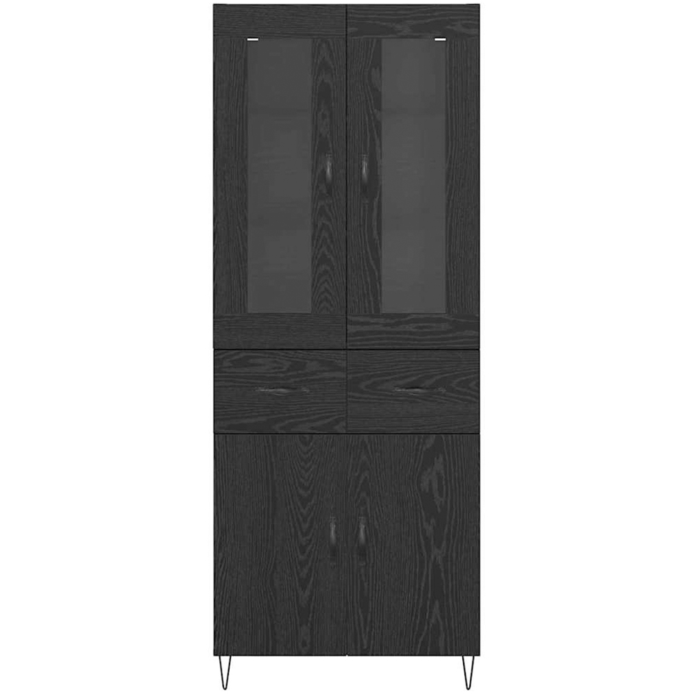 vidaXL 4 Door 2 Drawer Black Oak Sideboard Image 4