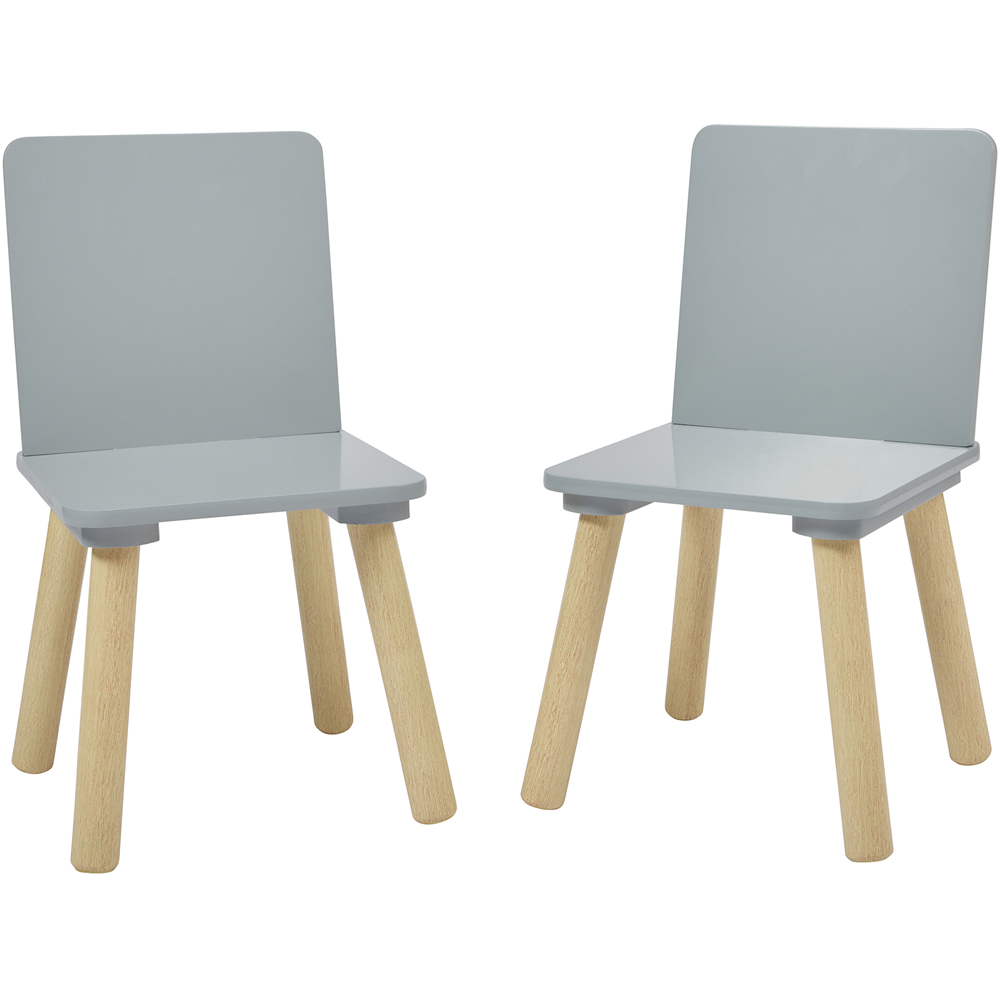 Liberty House Toys Kids Grey and Pinewood Table and Chair Set Image 3