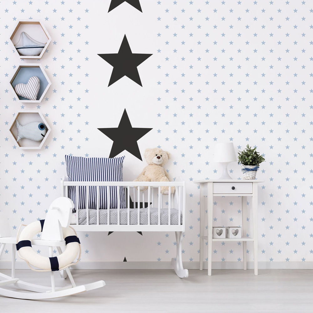 Galerie Deauville 2 Large Star Black and White Wallpaper Image 3