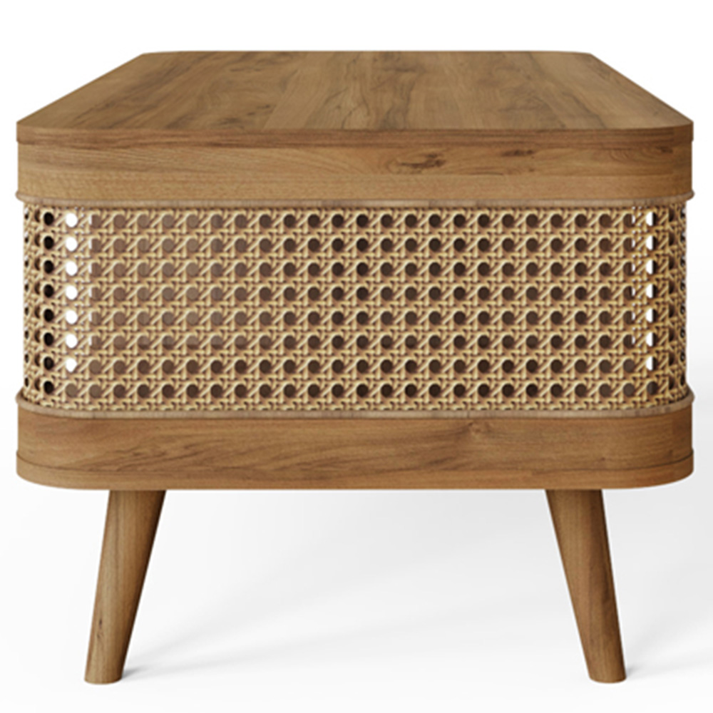 GFW Sorrel 2 Shelf Oak Rattan Coffee Table Image 5