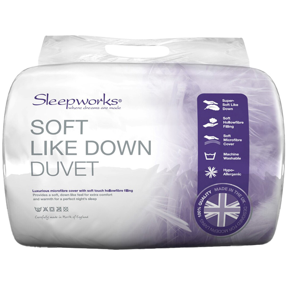 Sleepworks Soft Like Down Double White Duvet 4.5 Tog Image