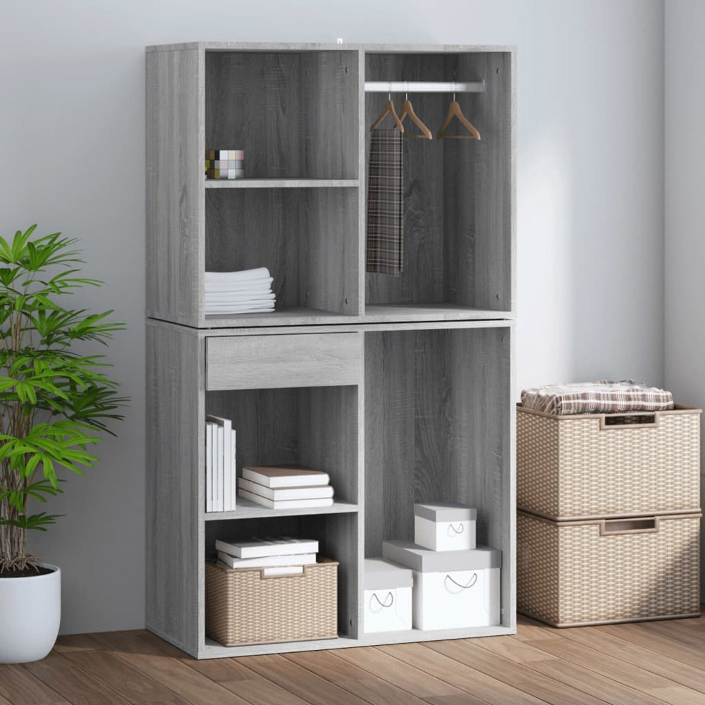 vidaXL 3 Shelf Grey Sonoma Engineered Wood Dressing Cabinet Image 6