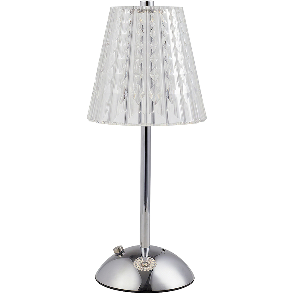 Living and Home Polished Chrome LED Table Lamp Image 1