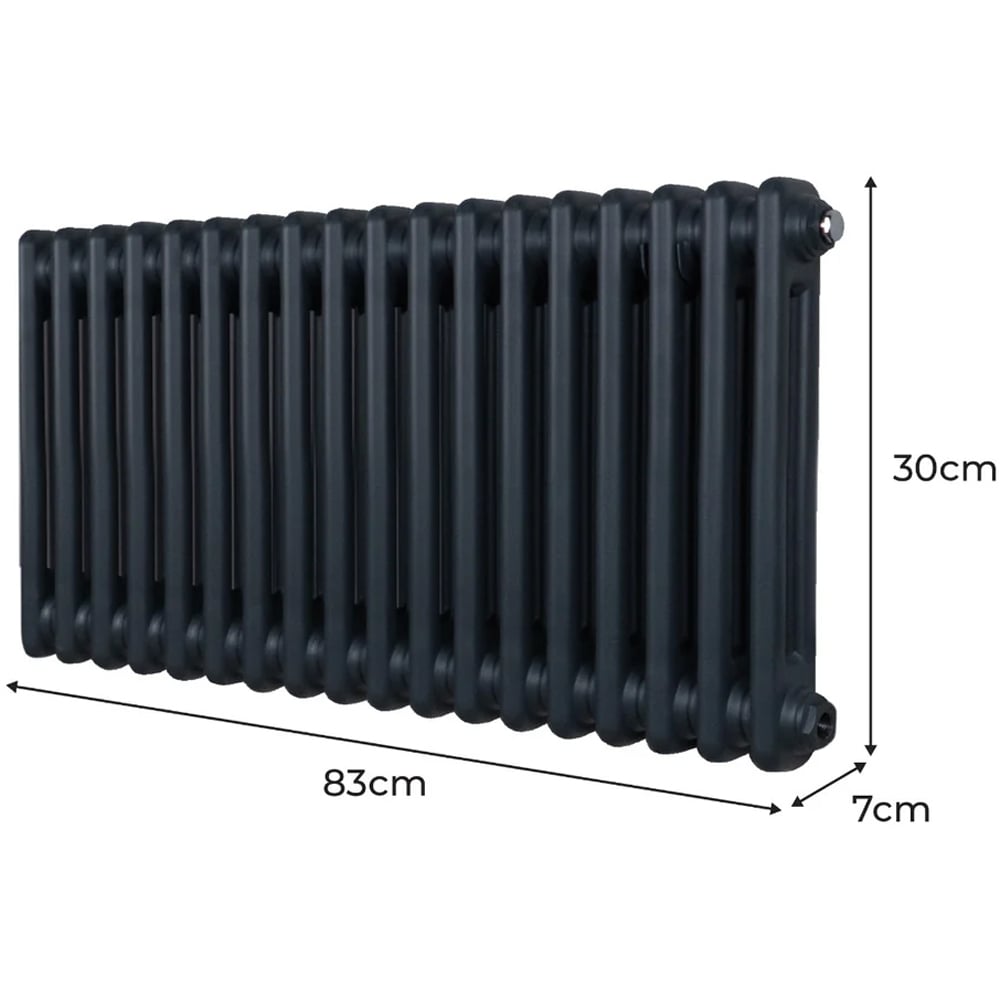 Monster Shop 1975 BTU Anthracite Grey Traditional 2 Column Radiator 300 x 832mm Image 6