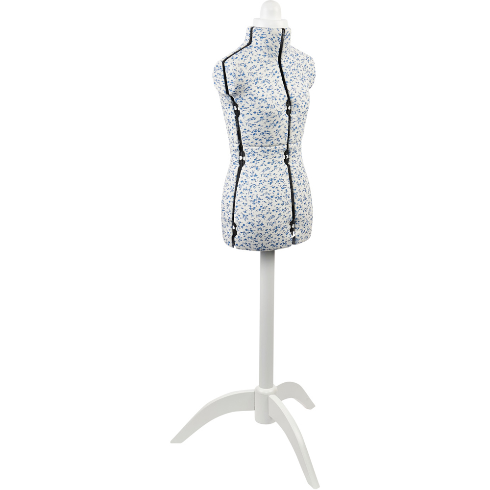 Sewing Online 5915P Ditsy Blue Adjustable 8-Part Dressmakers Dummy with Hem Marker Petite Image 1