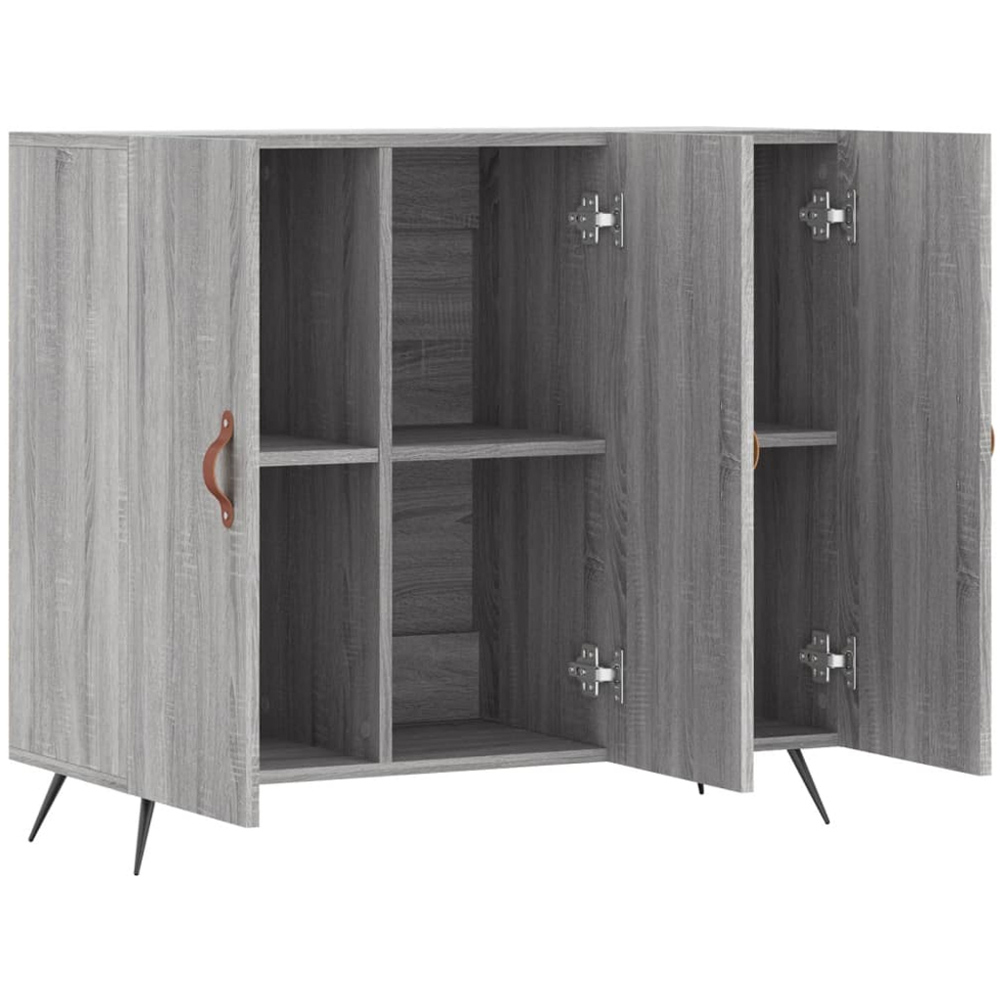 vidaXL 3 Door Grey Sonoma Wooden Sideboard Image 5