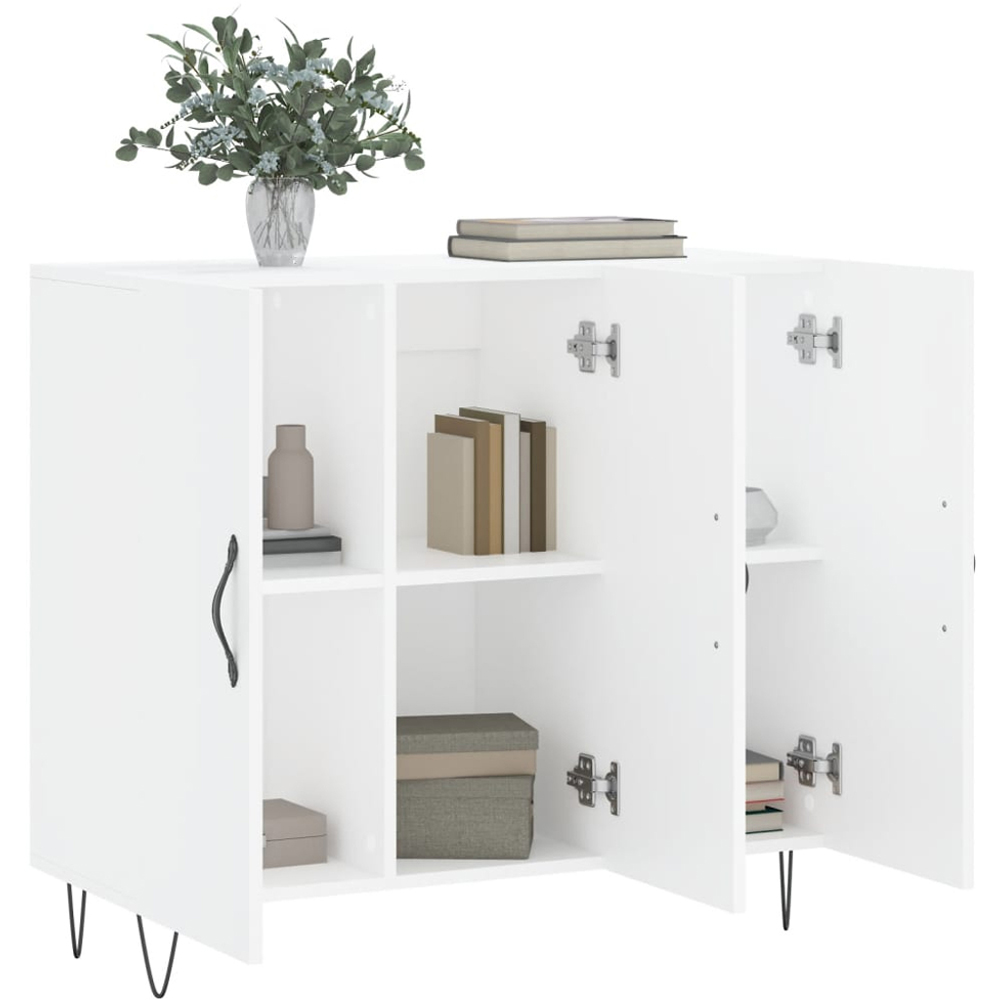 vidaXL 3 Door White Sideboard Image 4