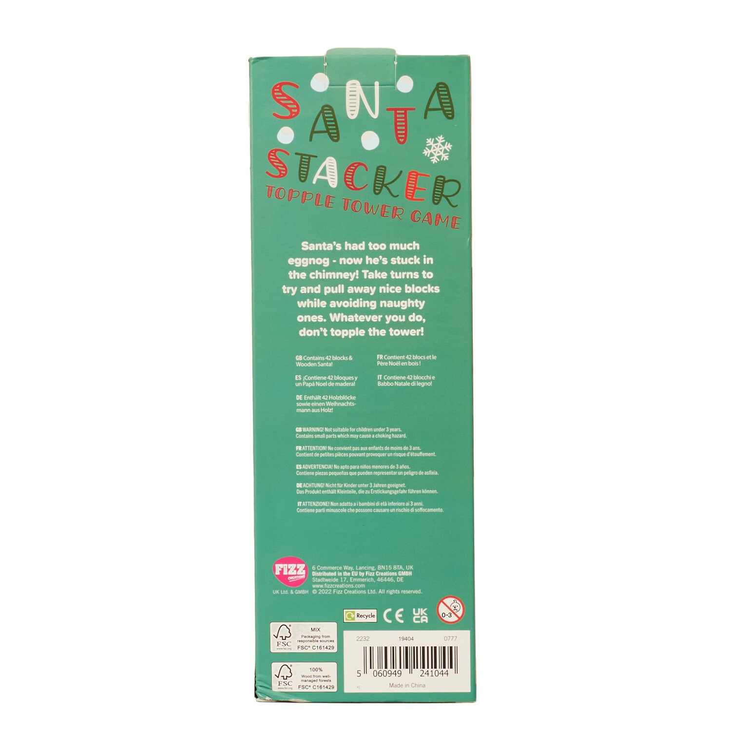 Santa Stacker Topple Tower Game - Red Image 5
