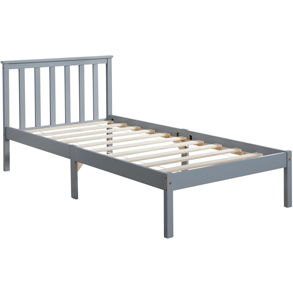 Home Source Florida Single Grey Low End Wooden Bed Image 2