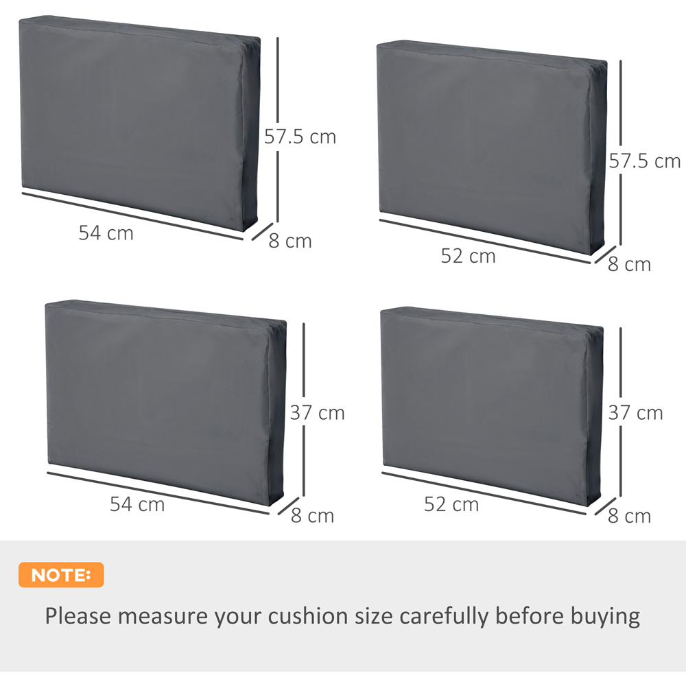 Outsunny Grey Rattan Sofa Seat Cushion Cover 8 Pack Image 7