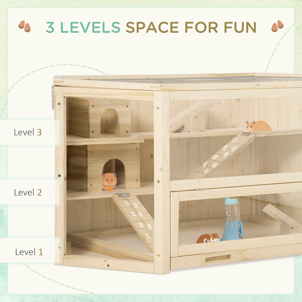 PawHut 3 Tier Wooden Hamster Play Centre Image 5