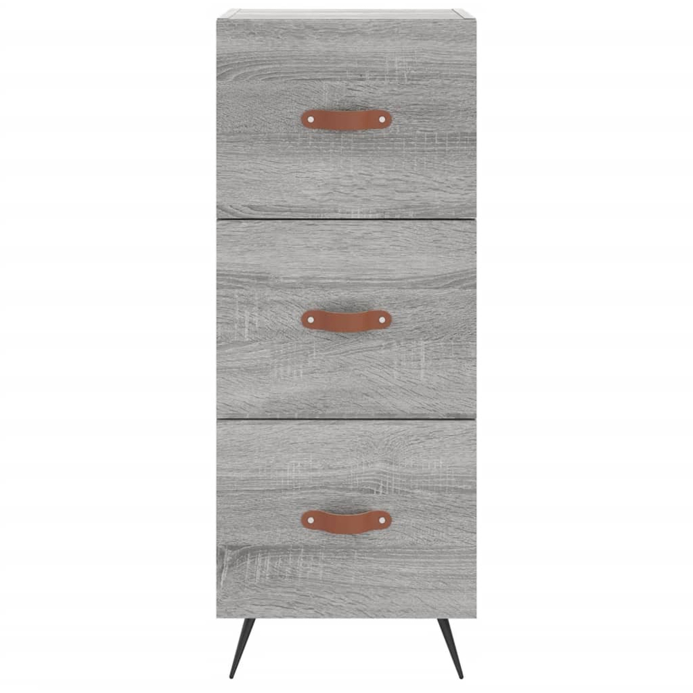vidaXL Single Door 3 Drawer Grey Sonoma Slim Highboard Image 6