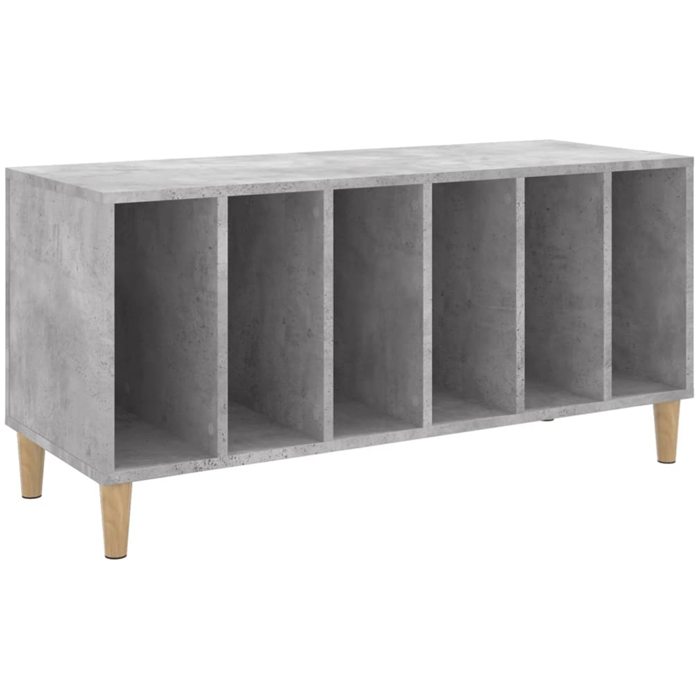 vidaXL 6 Shelf Concrete Grey Record Cabinet Image 2