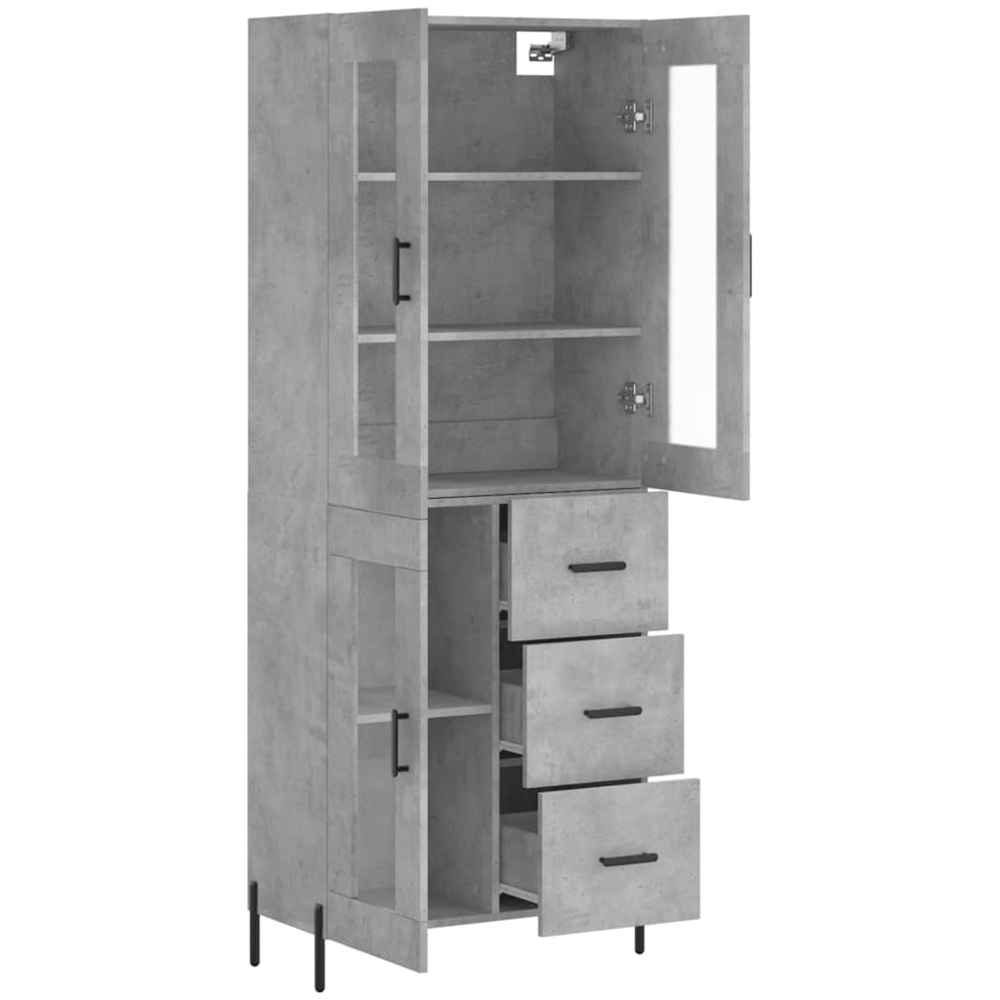 vidaXL 3 Door 3 Drawer Concrete Grey Highboard Image 4