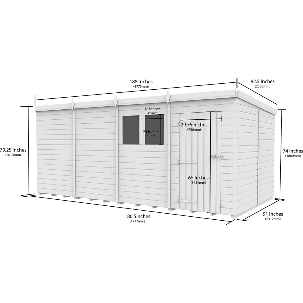 DIY Sheds 16 x 8ft Tongue and Groove Timber Pent Security Garden Shed Image 9