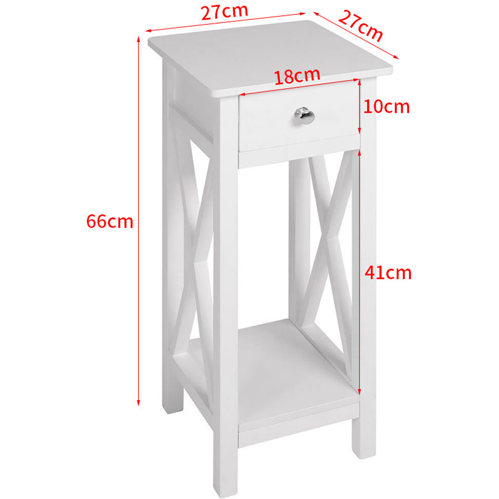 Living and Home Single Drawer Single Shelf Slim Side Table Image 9