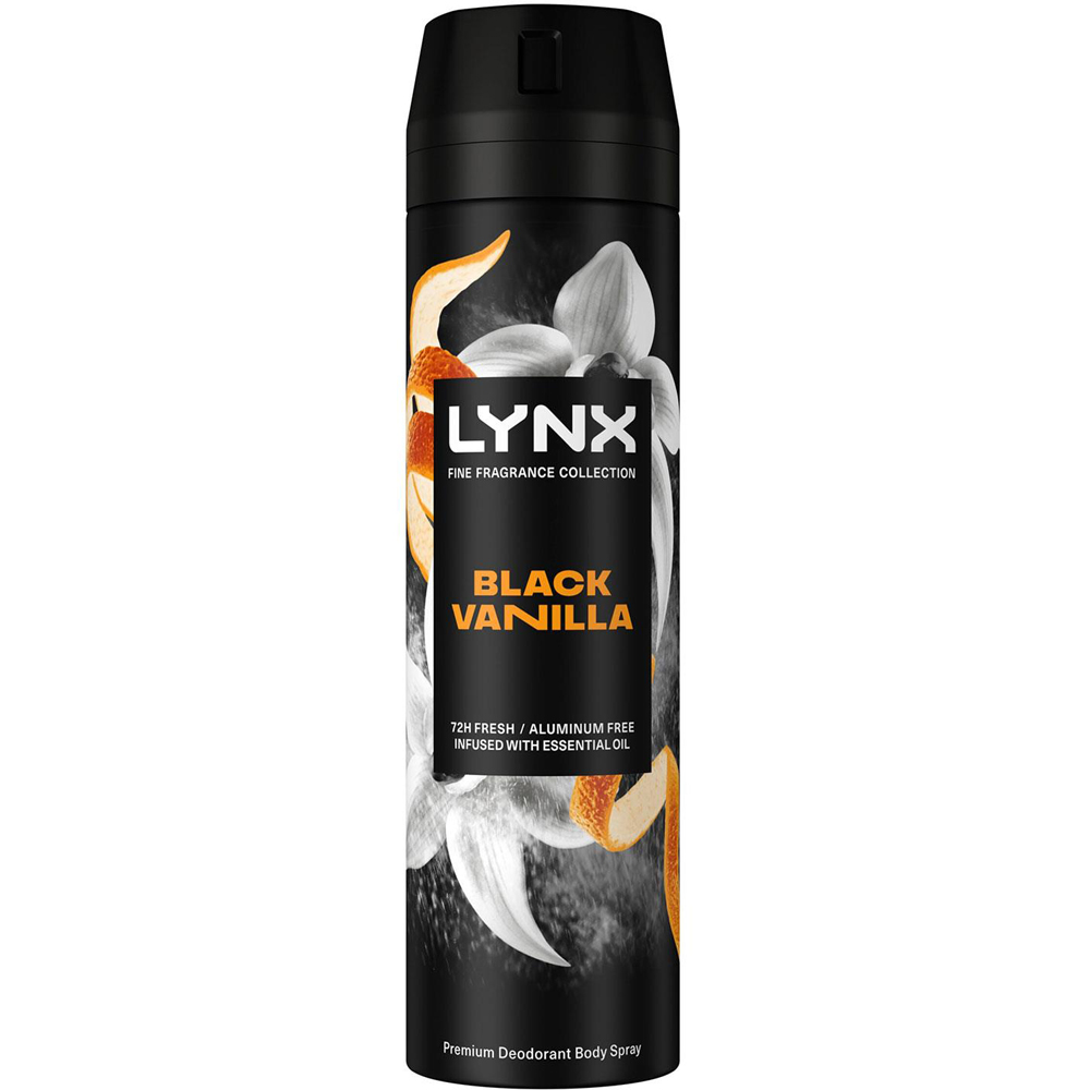 Lynx Fine Fragrance Black Vanilla Body Spray Deodorant 200ml 6 Pack Image 9