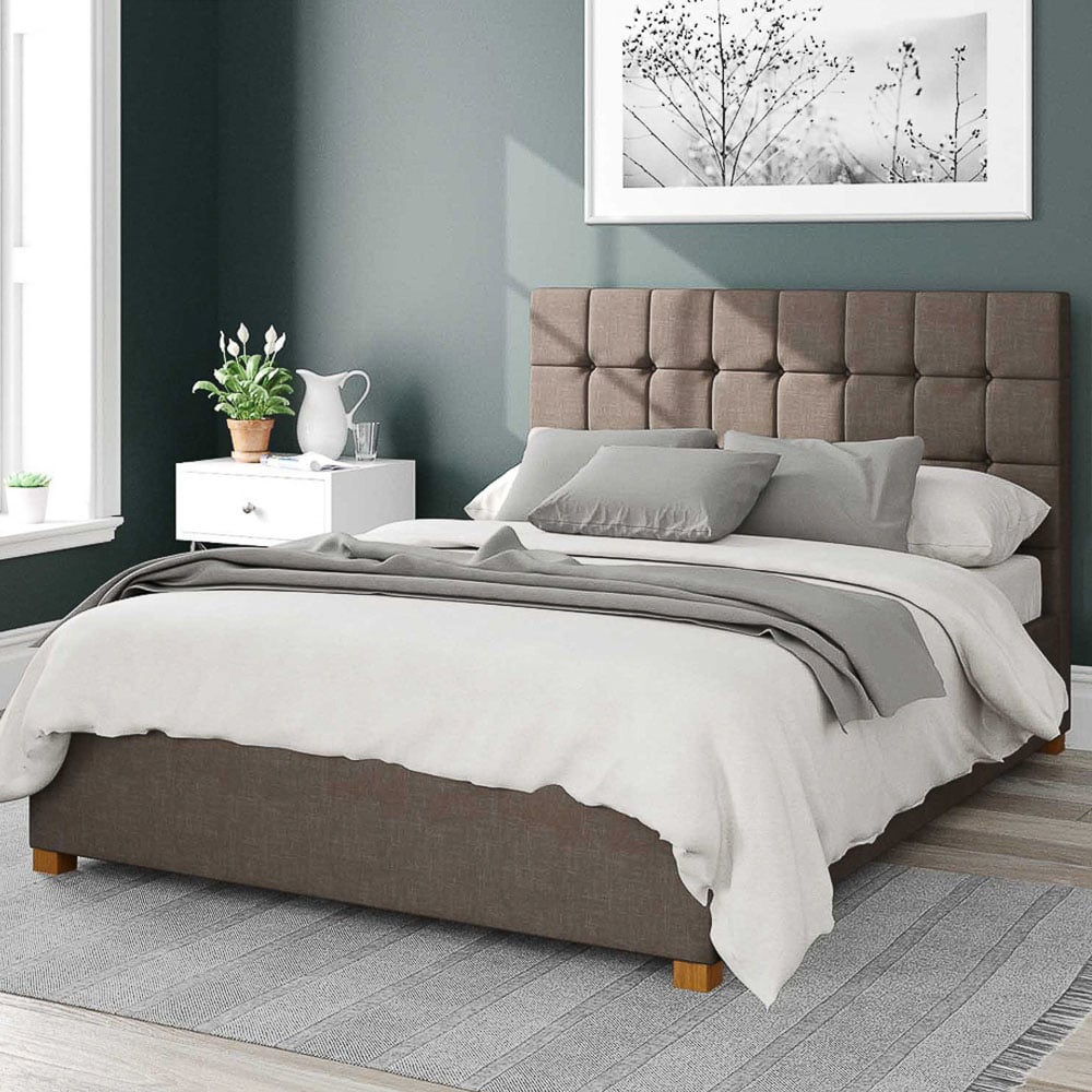 Aspire Sinatra King Size Slate Malham Weave Ottoman Bed Image 1