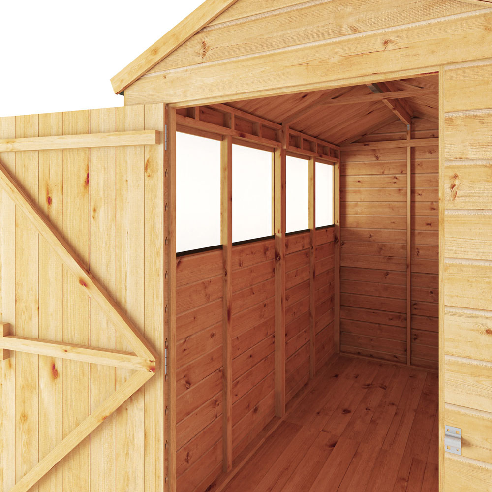 Mercia Woodsman 8 x 4ft Shiplap Glass Apex Shed Image 6