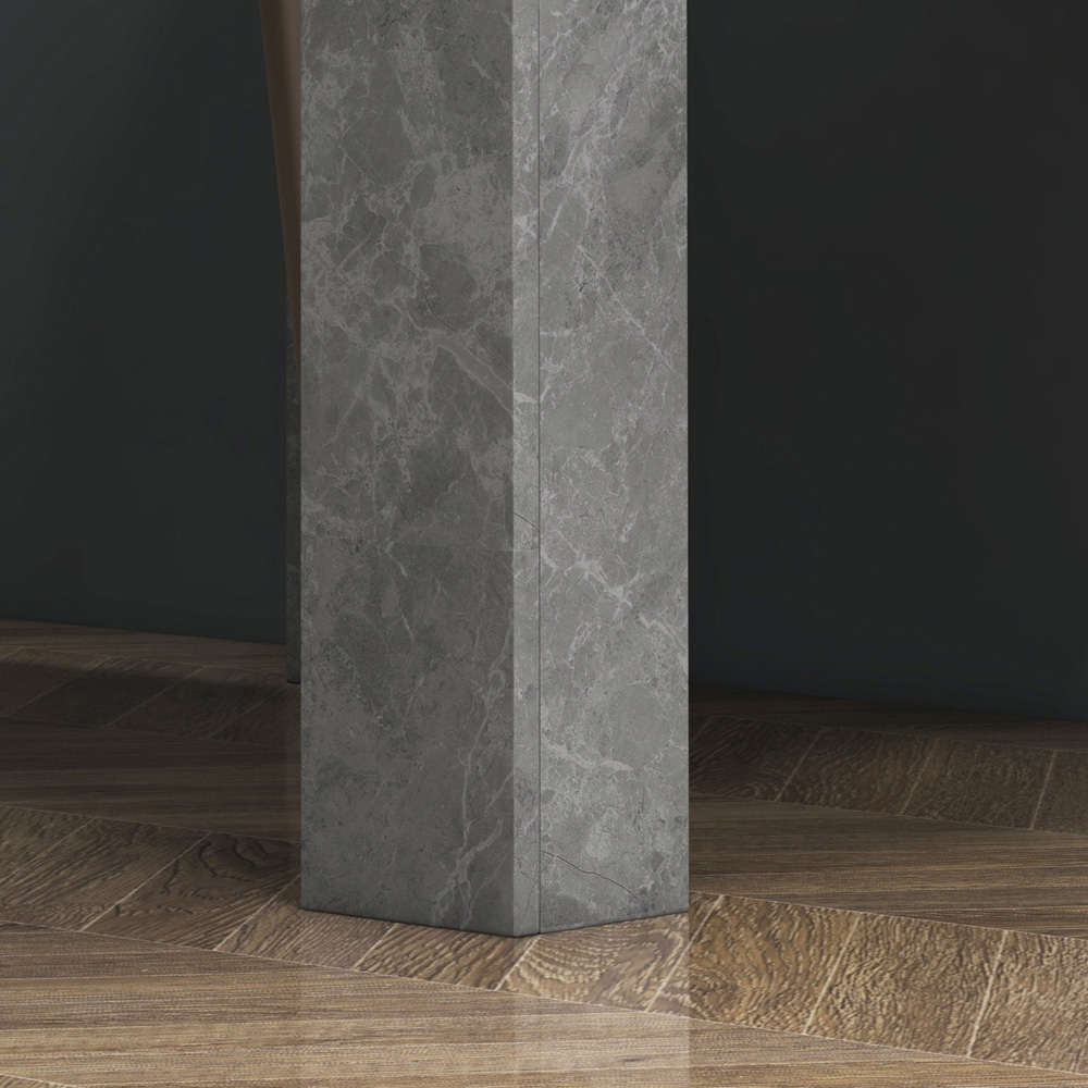Portland 2 Seater Faux Cement Effect Square Dining Table Image 7