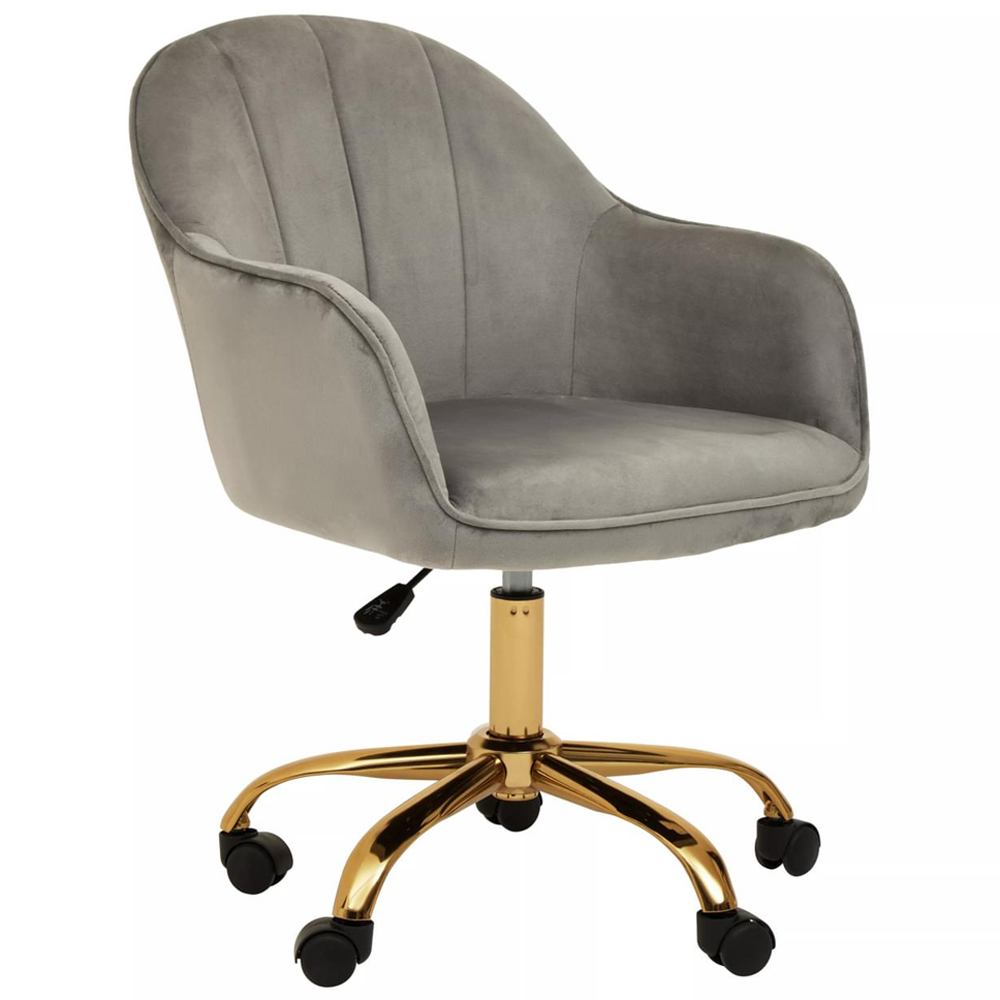 Interiors by Premier Brent Grey and Gold Swivel Office Chair Image 2