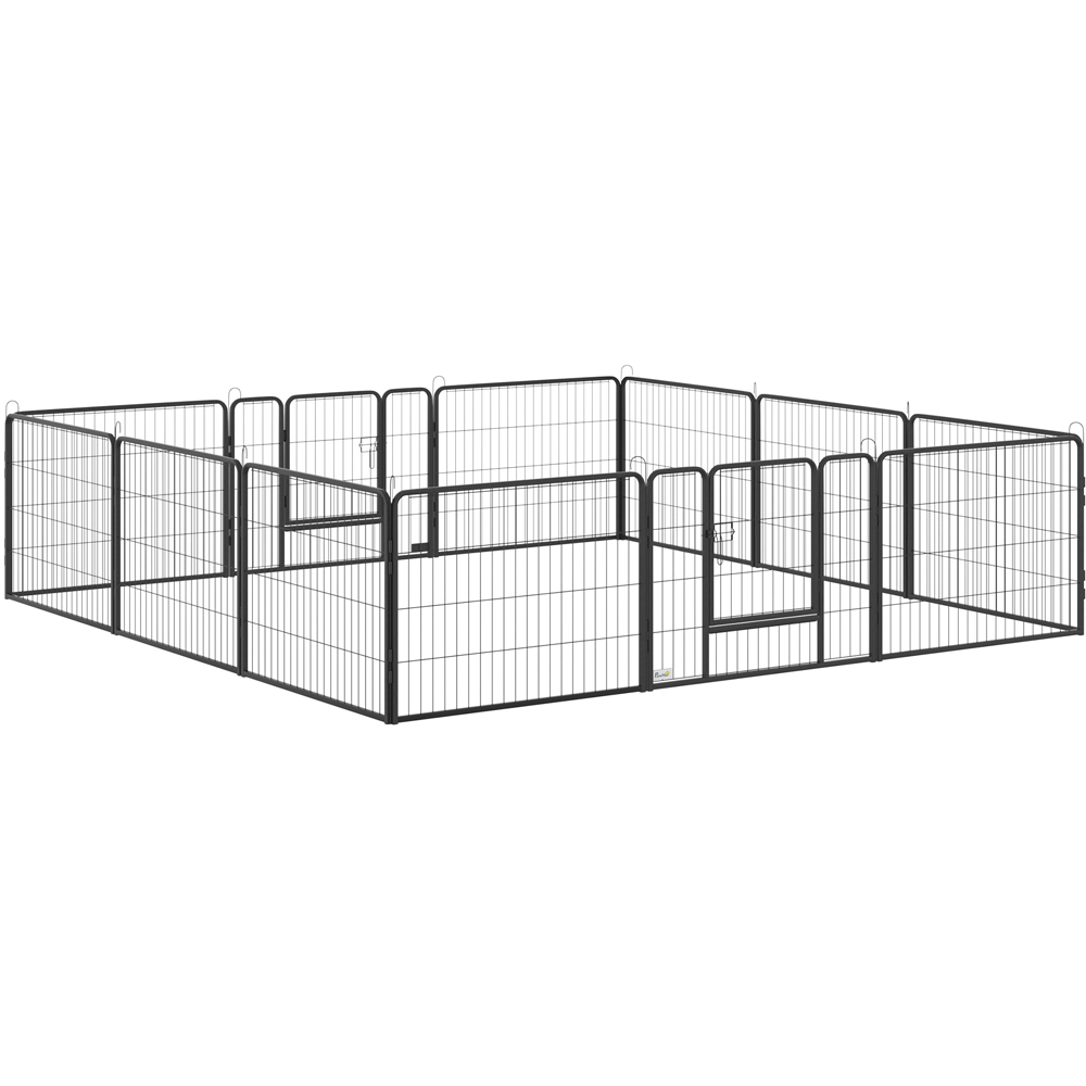 PawHut 12 Panel Metal Small Animal Hutch Playpen Image 1