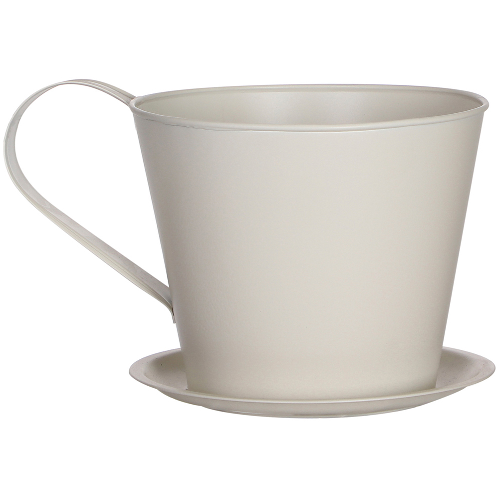 Dibor Cream Vintage Tea Cup Planter 15cm Image 1