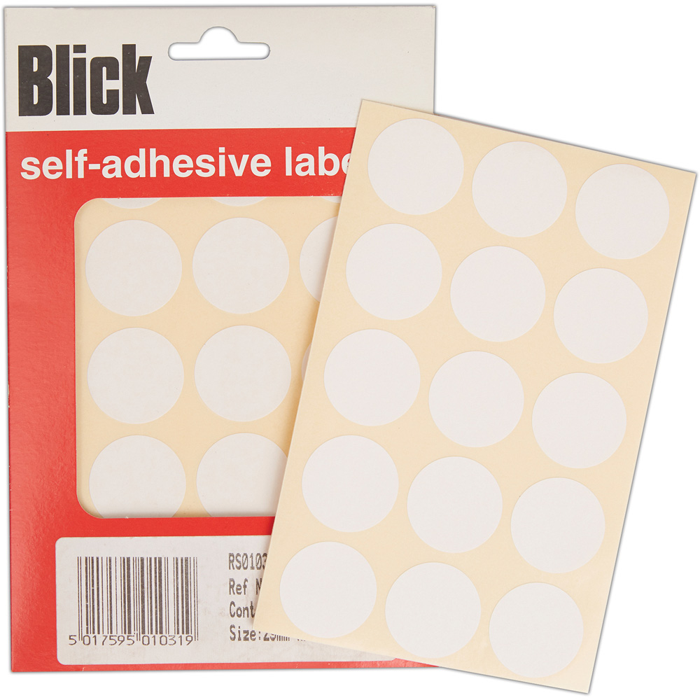 Blick White Round Self Adhesive Office Label 29mm 600 Pack Image 4