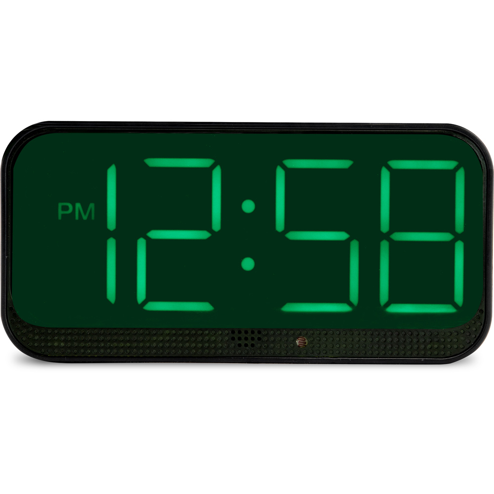 Acctim Silas Black and Green LED Wireless Digital Alarm Clock 14cm Image 2