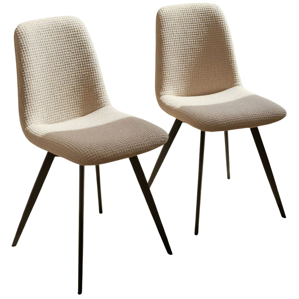 Home Source Ashford Set of 2 Beige Upholstered Dining Chairs Image 2