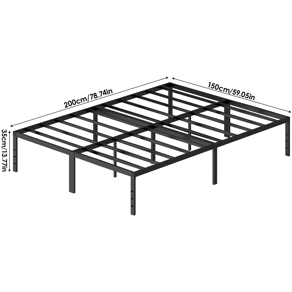 Living and Home King Size Black Metal Bed Frame Image 8