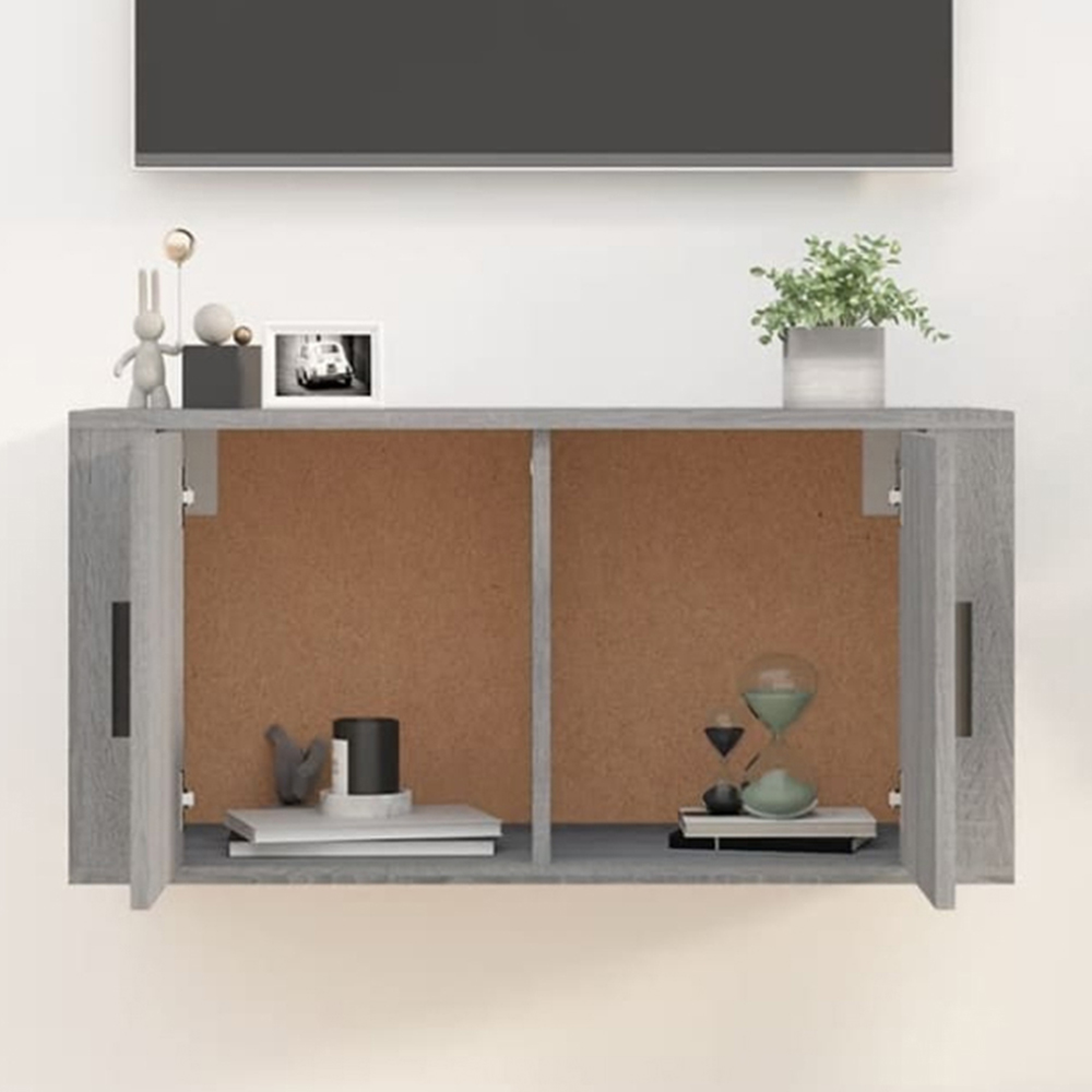 vidaXL 2 Door Grey Sonoma Wall Mounted TV Cabinet Image 1
