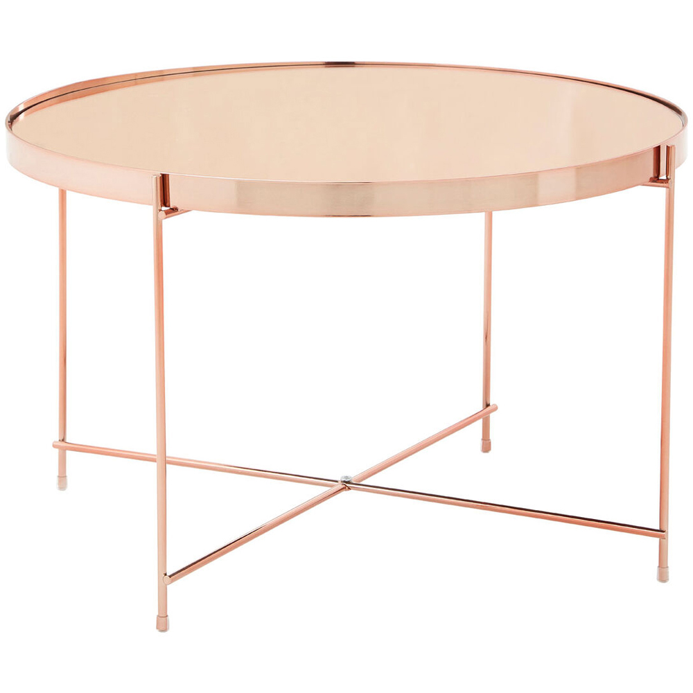 Premier Housewares Allure Pink Large Mirrored Side Table Image 2