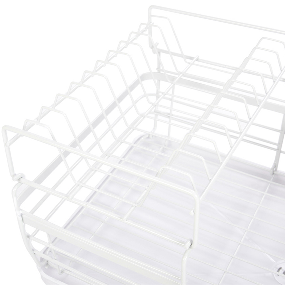 Living And Home 2-Tier Metal Dish Rack with Utensil Holder Dish Drainer for Kitchen Counter Image 4