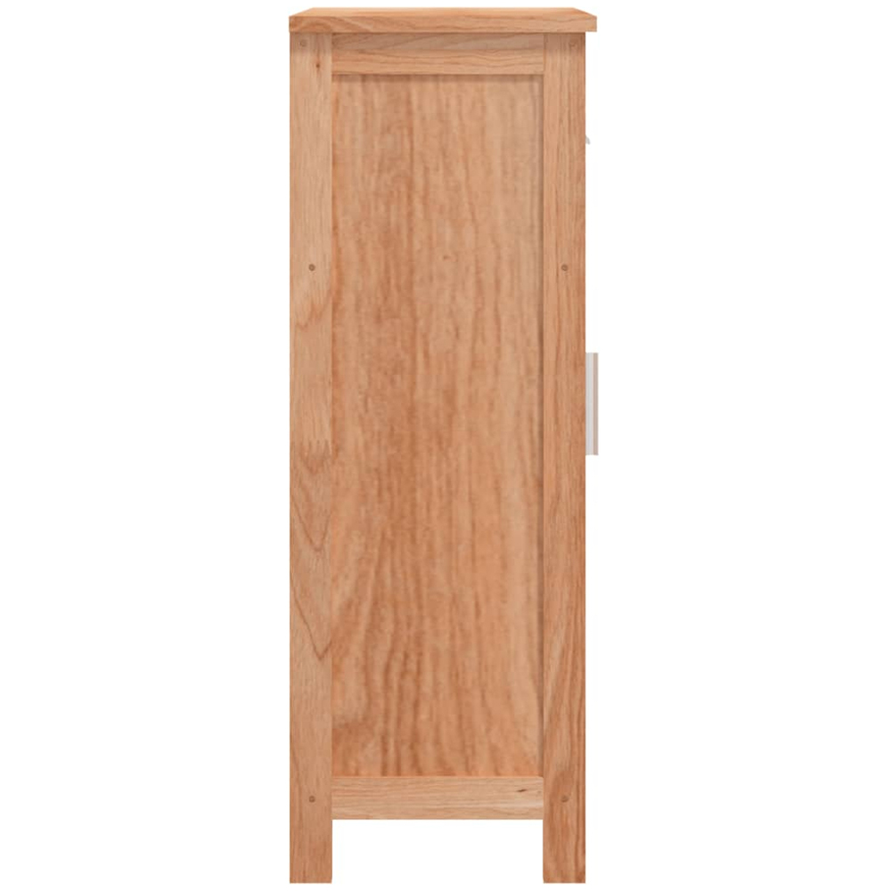 vidaXL Single Door Single Drawer Solid Walnut Wood Bathroom Cabinet Image 5