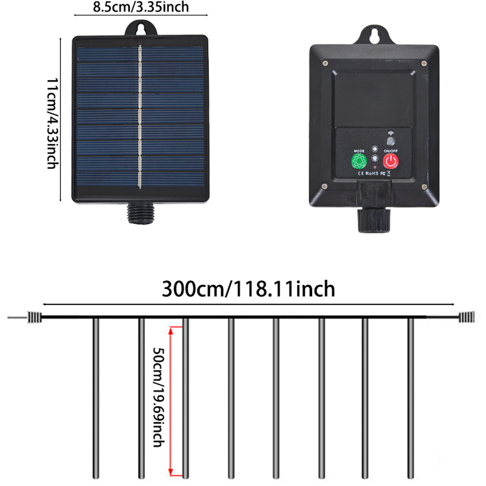 Living and Home Solar Powered Meteor Shower LED String Light with Remote 3m Image 6