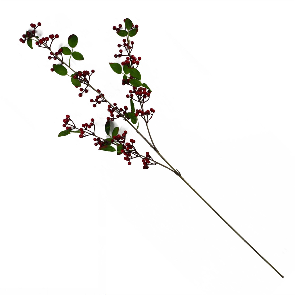 Leaf Red Berry Artificial Christmas Spray 80cm Image 1