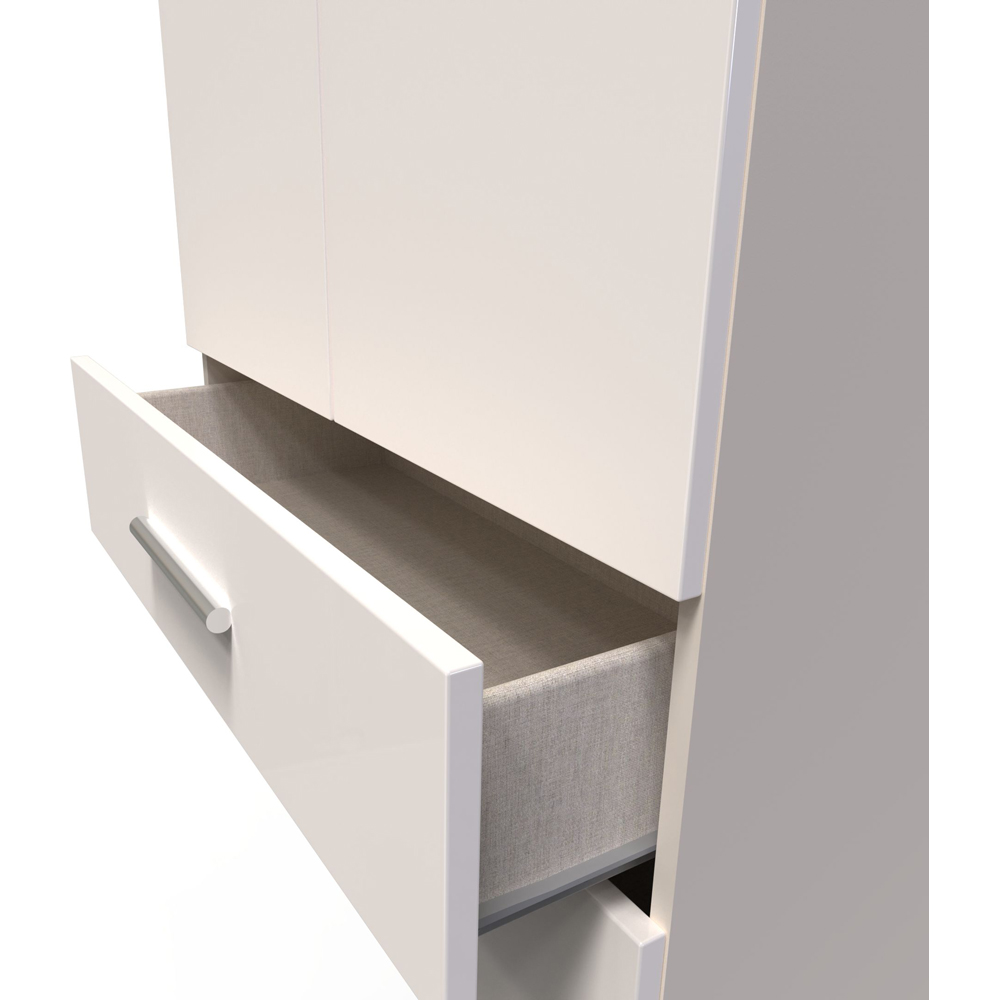 Crowndale Knightsbridge 2 Door 2 Drawer Kashmir Gloss Wardrobe Ready Assembled Image 7