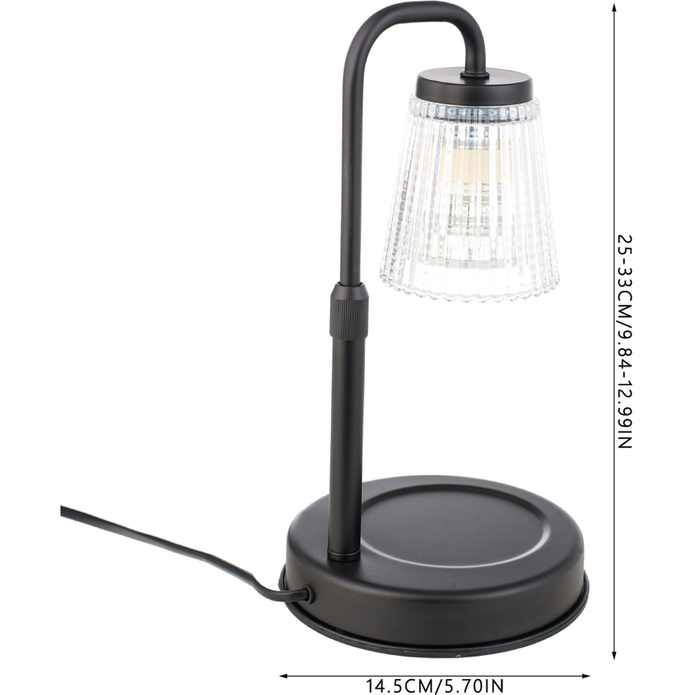 Living and Home Black Height Adjustable Tabletop Candle Warmer Lamp Image 9