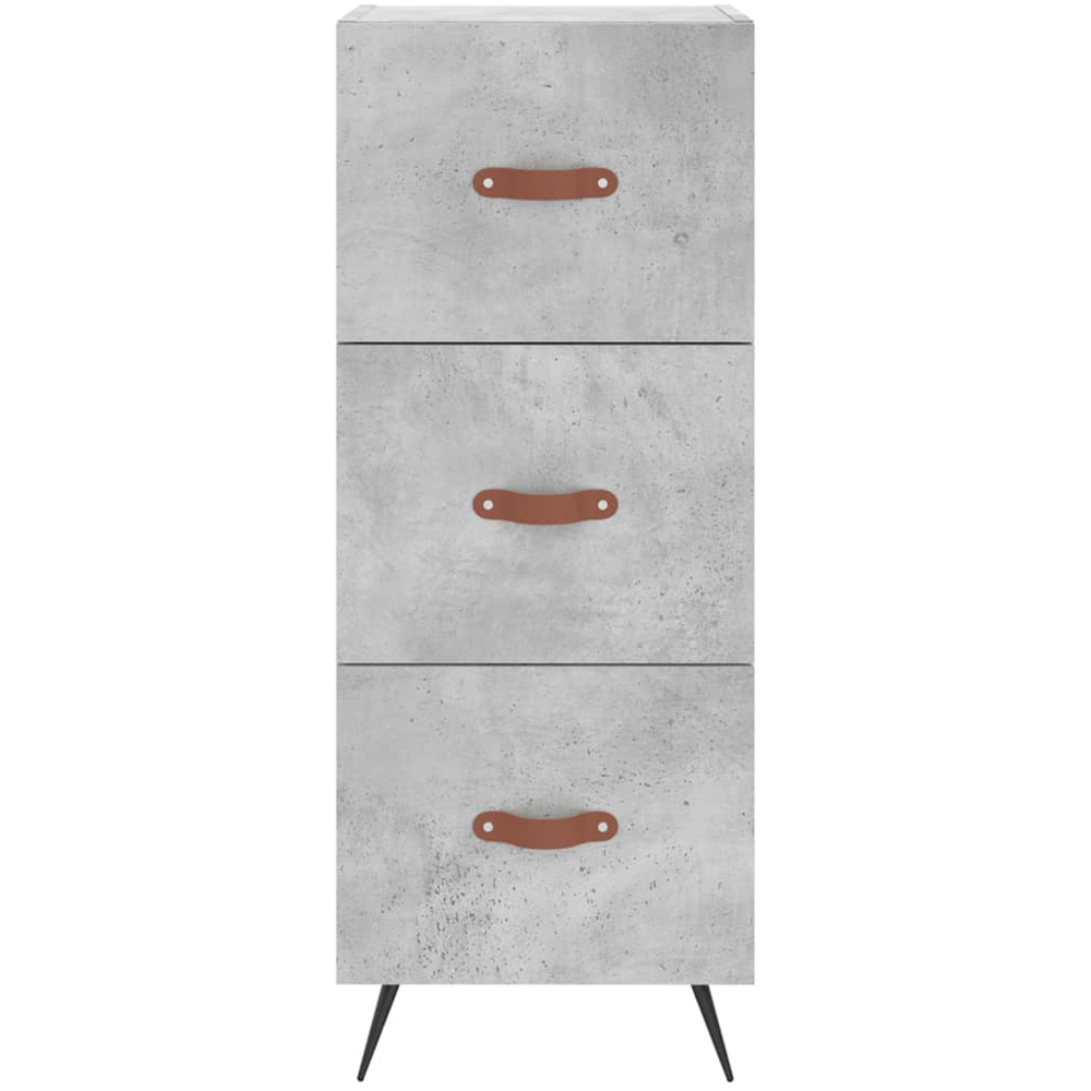 vidaXL Single Door 3 Drawer Concrete Grey Highboard Image 6