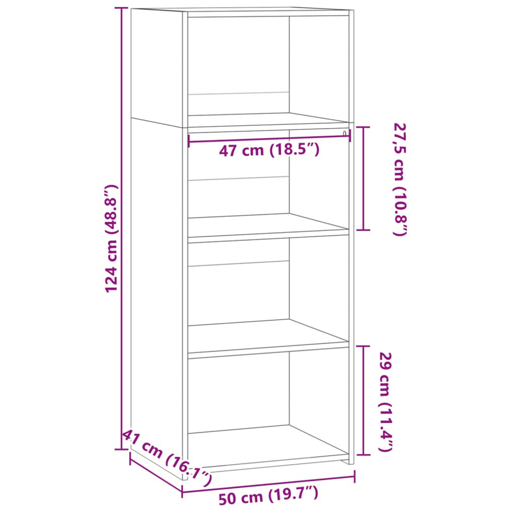 vidaXL 4 Shelf Grey Sonoma Small Highboard Image 9