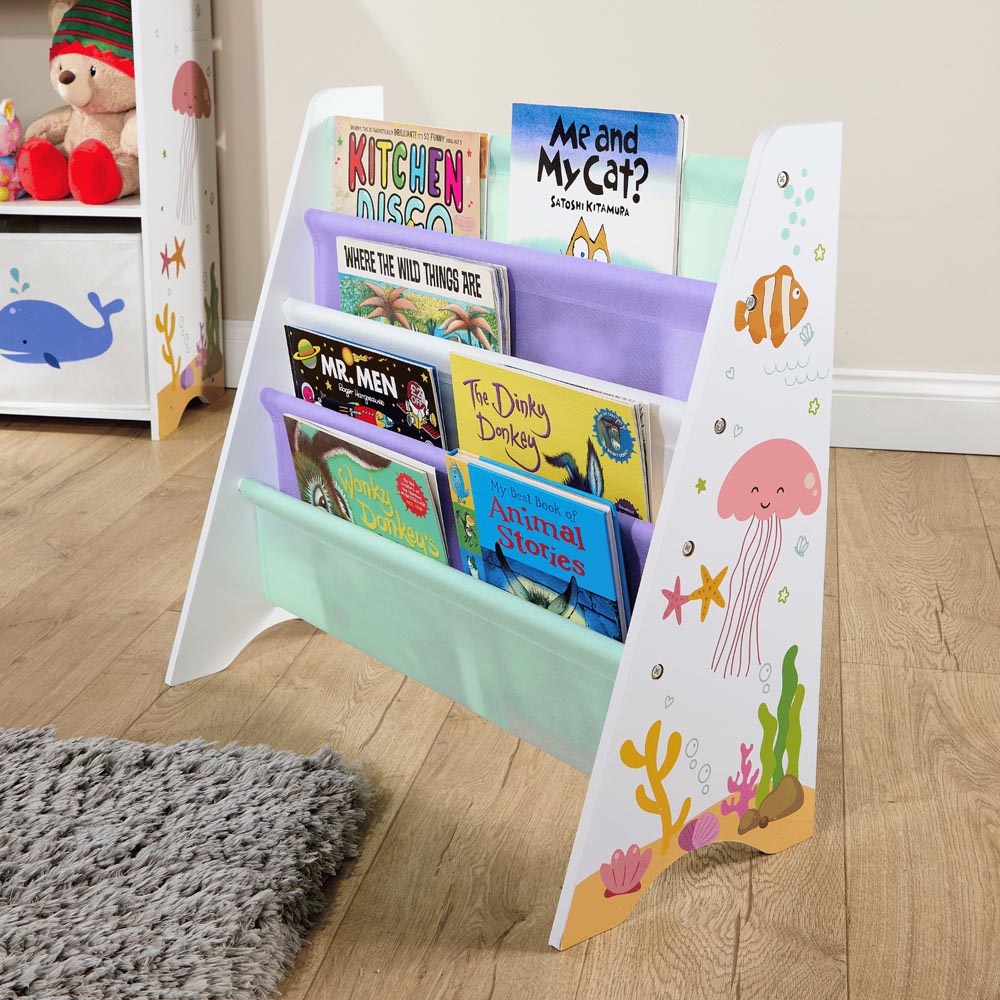 Home Source Anya 4 Shelf Multicolour Sealife Animal Kids Bookcase | Wilko
