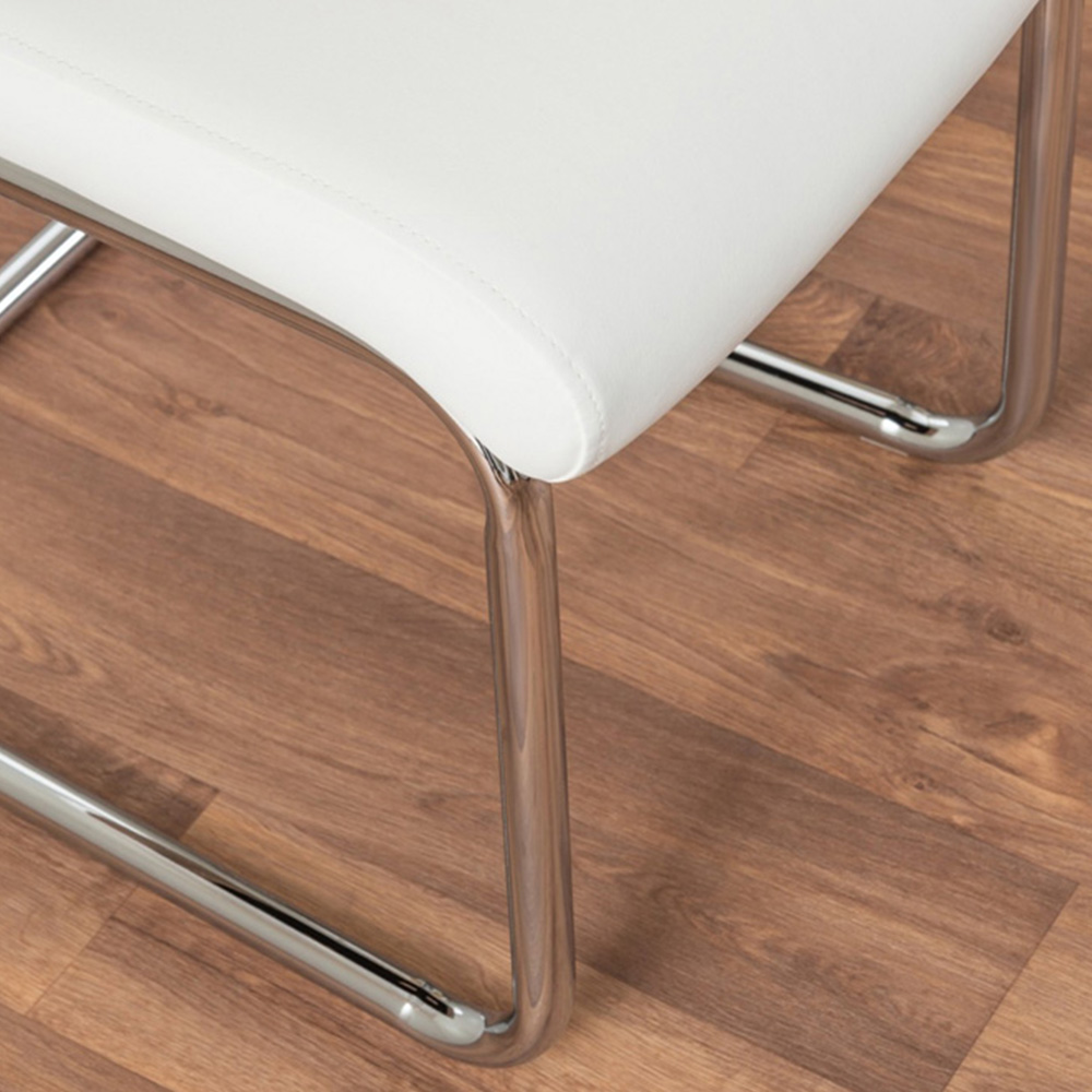 Furniturebox Molini Fortana 6 Seater Dining Set White Gloss and Chrome Image 7