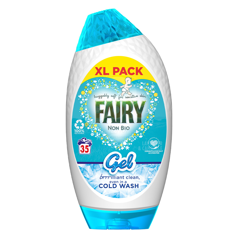 Fairy Non Bio Washing Liquid Detergent Gel 35 Washes 1.23L Image 1
