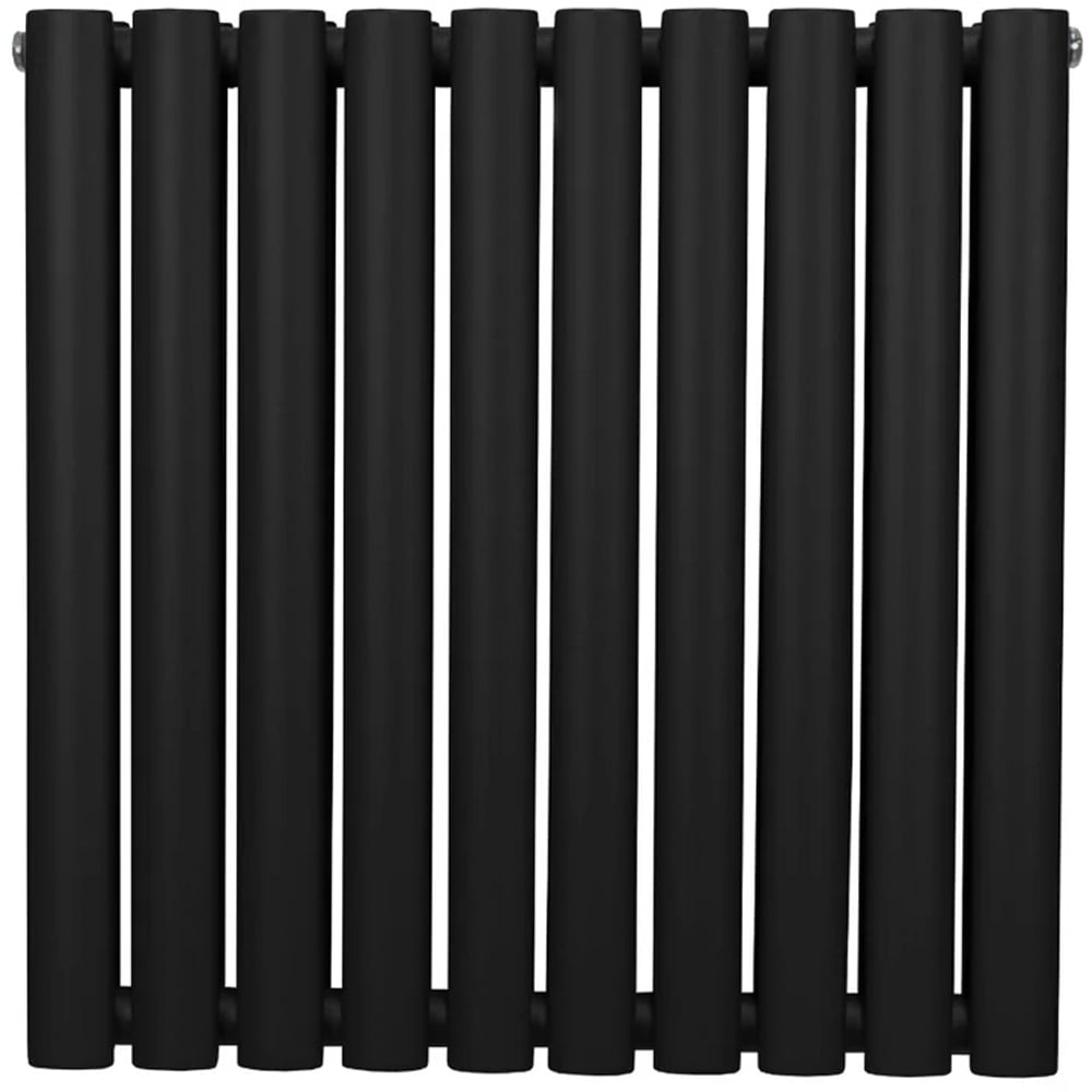 Monster Shop 2648BTU Black Oval Column Radiator 600 x 600mm Image 1