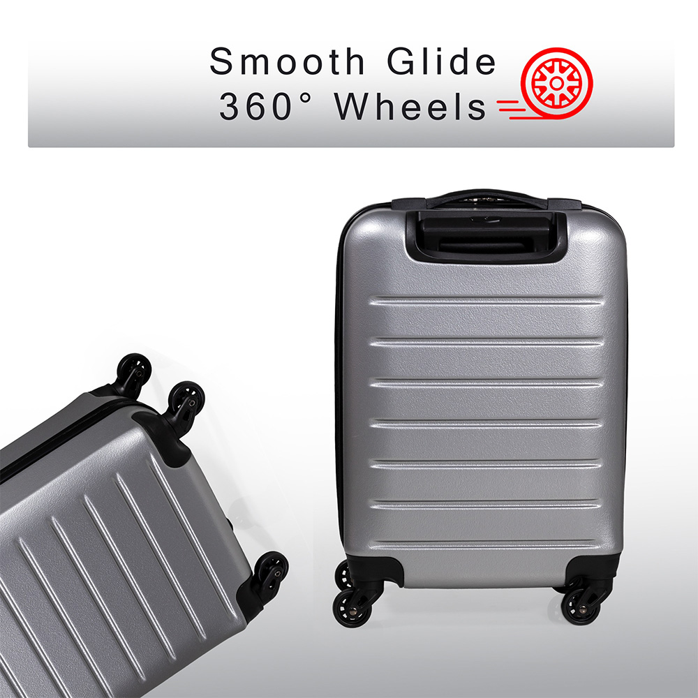 Pierre Cardin Set of 2 Grey Lightweight Hard Shell Trolley Suitcase and Mini Vanity Case Set Image 8